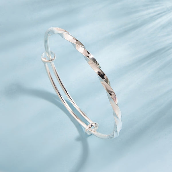 BA240002 MY CHARMING LOVER - TWISTED TOGETHER BANGLE (SILVER)