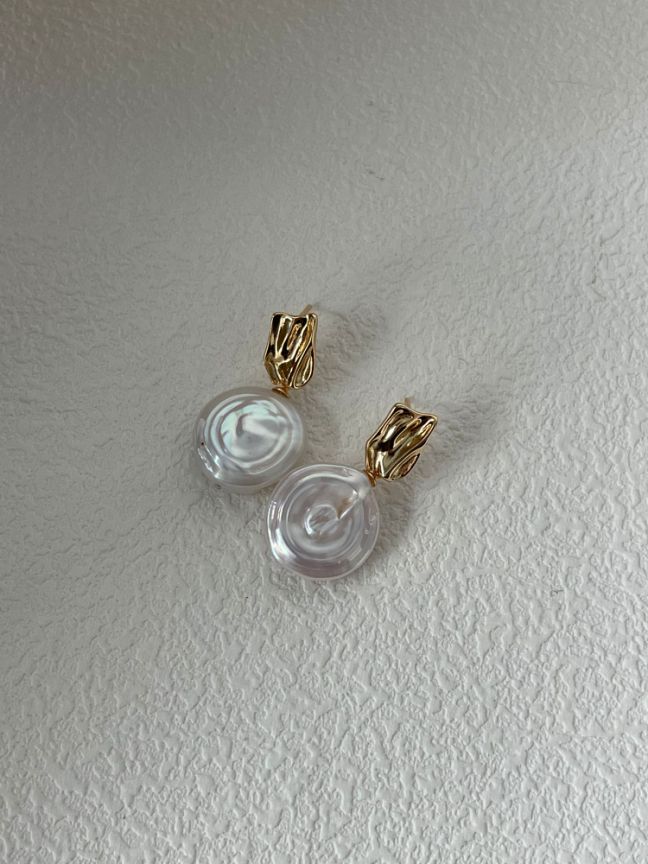 14K Gold-Filled S925 Sterling Silver Drop Earrings with Oblate-Shaped Baroque Freshwater Pearl For Birthday Gift For Anniversary Gift Idea For Her