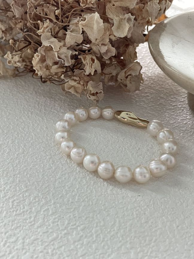 14K Gold-Filled S925 Sterling Silver Natural Threaded Baroque Freshwater Pearl Bracelet Gift For Her Anniversary Gift Minimalist Jewelry For Bridal Gift