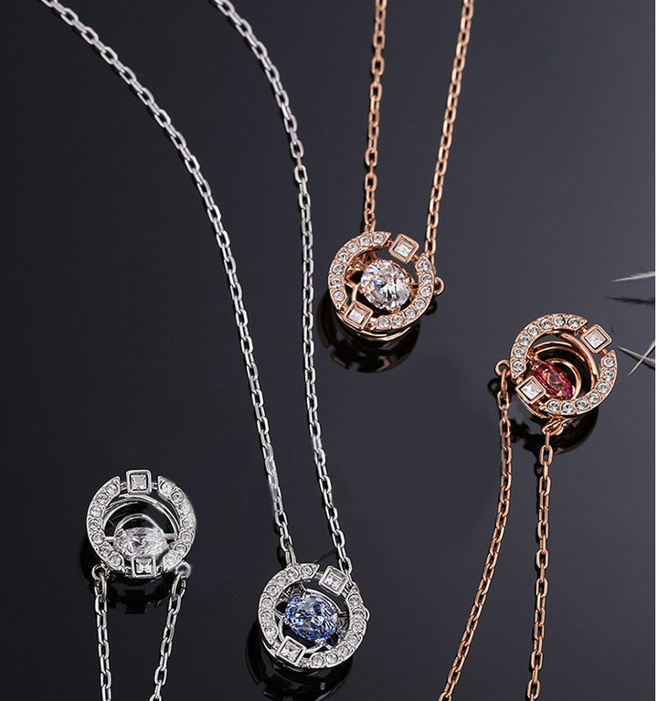 18K GOLD PLATED OR RHODIUM PLATED UNIQUE MINIMALIST NECKLACE WITH 5A GRADE CZ GEMSTONE FOR ANNIVERSARY GIFT FOR HER BIRTHDAY GIFT IDEA FOR DAILY OUTFIT GIFT FOR WIFE