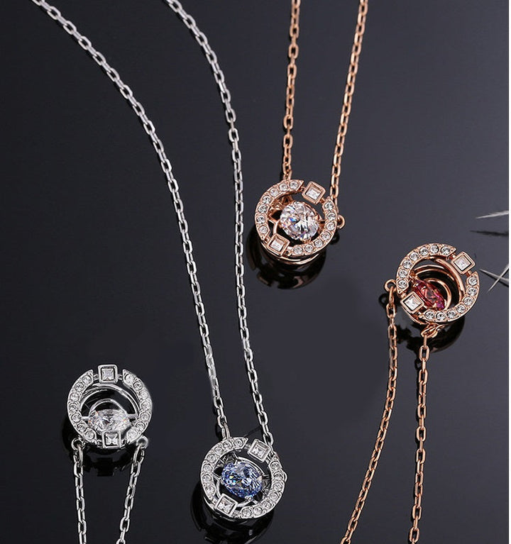 18K GOLD PLATED OR RHODIUM PLATED UNIQUE MINIMALIST NECKLACE WITH 5A GRADE CZ GEMSTONE FOR ANNIVERSARY GIFT FOR HER BIRTHDAY GIFT IDEA FOR DAILY OUTFIT GIFT FOR WIFE