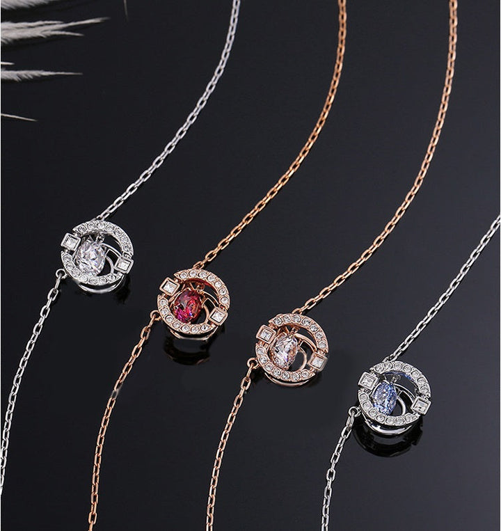 18K GOLD PLATED OR RHODIUM PLATED UNIQUE MINIMALIST NECKLACE WITH 5A GRADE CZ GEMSTONE FOR ANNIVERSARY GIFT FOR HER BIRTHDAY GIFT IDEA FOR DAILY OUTFIT GIFT FOR WIFE