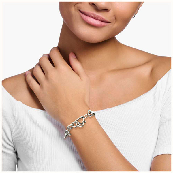 BONGING WITH FRIEND HEART-SHAPED SILVER LINKED BRACELET FOR THE BESTIES BIRTHDAY GIFT FOR CHRISTMAS GIFT IDEA FOR OUTFIT