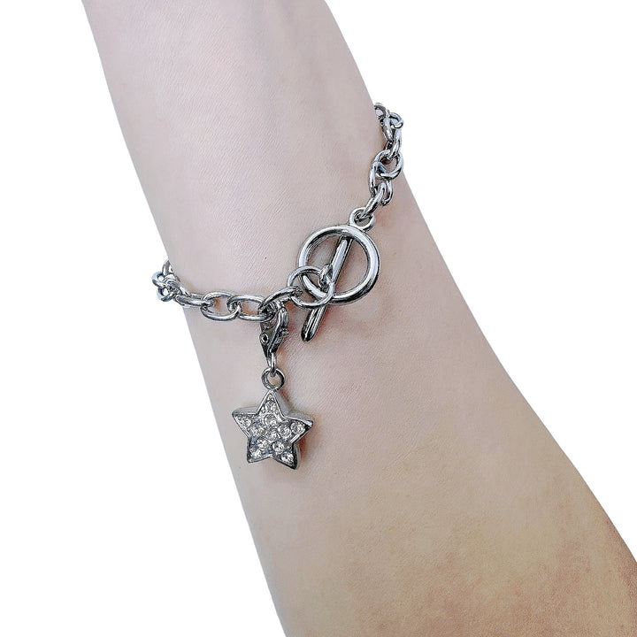 BRASS WITH A RHODIUM-PLATED FINISH SIMPLE SILVER TWINKLE STAR PENDANT WITH 5A Grade CZ GEMSTONE FOR BIRTHDAY GIFT FOR HER DAILY WEAR