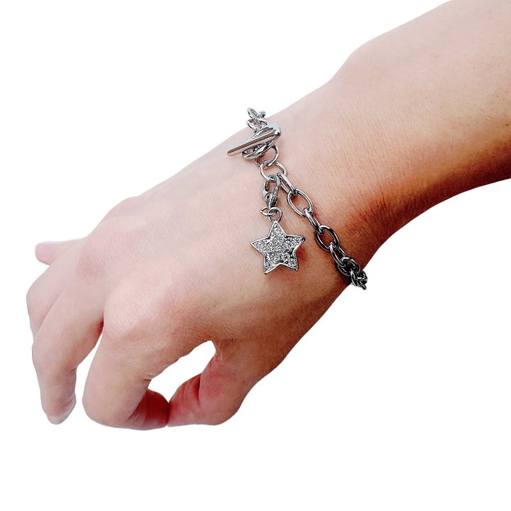 BRASS WITH A RHODIUM-PLATED FINISH SIMPLE SILVER TWINKLE STAR PENDANT WITH 5A Grade CZ GEMSTONE FOR BIRTHDAY GIFT FOR HER DAILY WEAR