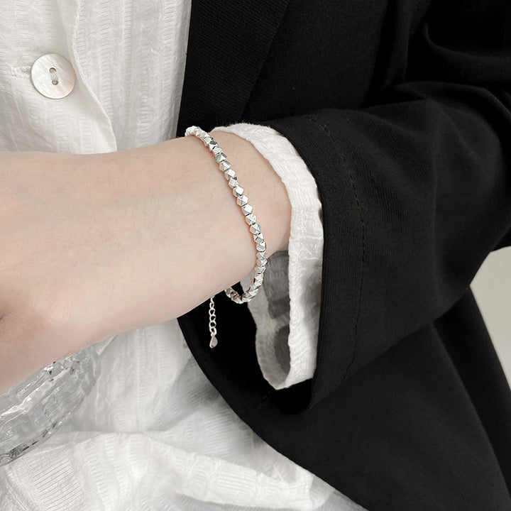 IRREGULAR S925 STERLING SILVER BRACELET GIFT FOR HER BIRTHDAY GIFT IDEA FOR ANNIVERSARY