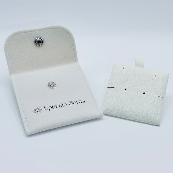 MICROFIBER VELVET SNAP BUTTON JEWELLERY POUCH WITH SMALL CLOTH PAD FOR STORING ALL ACCESSORIES