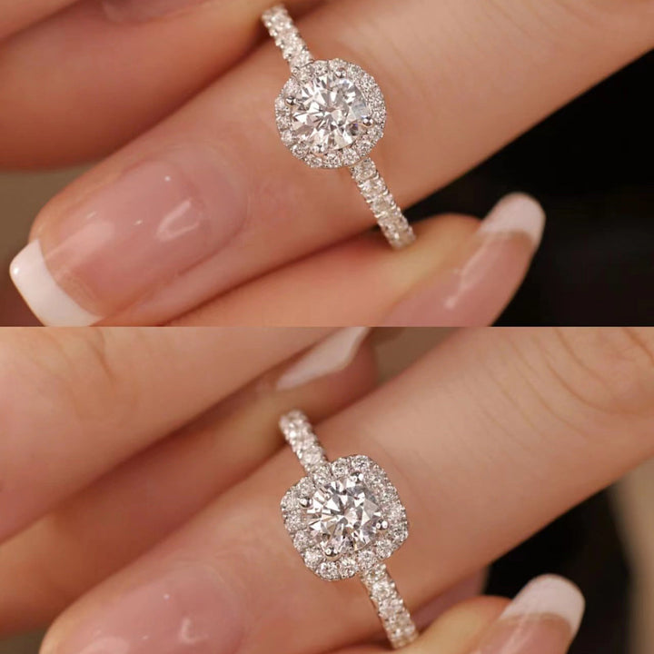MOISSANITE ROUND CUT ADJUSTABLE RING ENGAGEMENT GIFT FOR HER  BIRTHDAY GIFT FOR ANNIVERSARY
