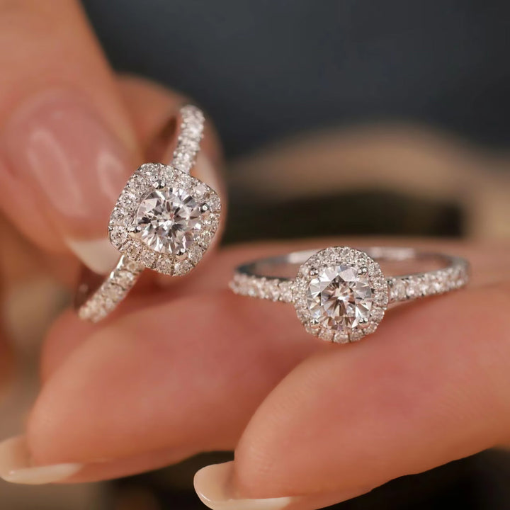 MOISSANITE ROUND CUT ADJUSTABLE RING ENGAGEMENT GIFT FOR HER  BIRTHDAY GIFT FOR ANNIVERSARY