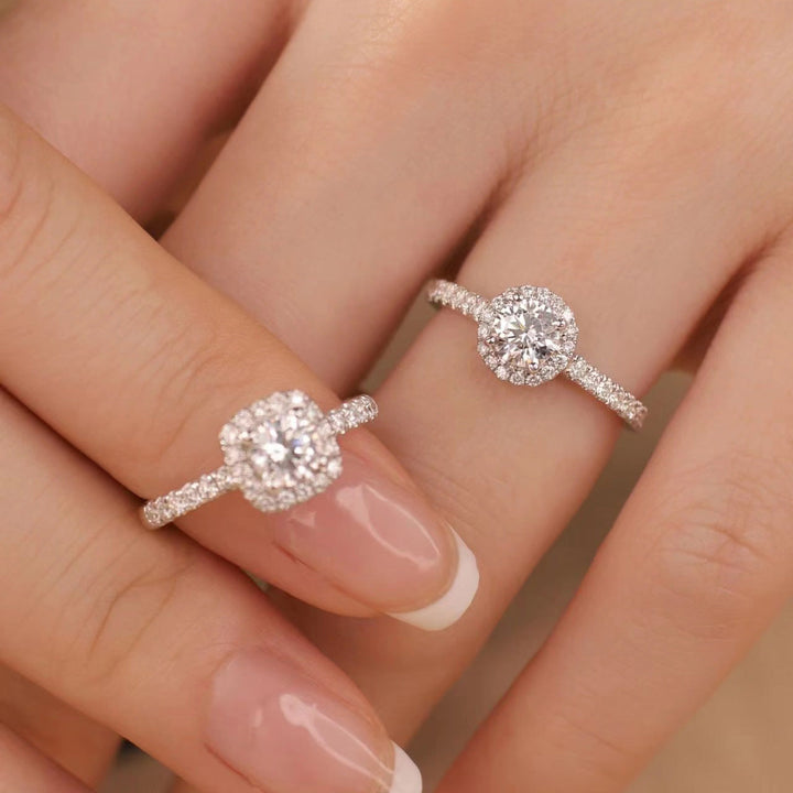 MOISSANITE ROUND CUT ADJUSTABLE RING ENGAGEMENT GIFT FOR HER  BIRTHDAY GIFT FOR ANNIVERSARY