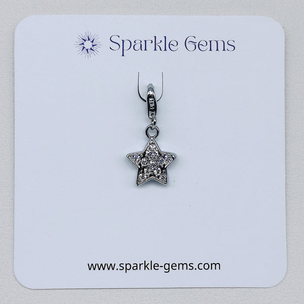 YOU DESERVE BETTER - SIMPLE SILVER TWINKLE STAR PENDANT   This gorgeous sterling silver twinkle star pendant is secured on your choice of sterling silver pendant carrier. Our sterling silver lobster clasp is perfect for adding the&nbsp;star pendant to your own charm bracelet or if you would like to simply thread the charm onto your own necklace chain.&nbsp;