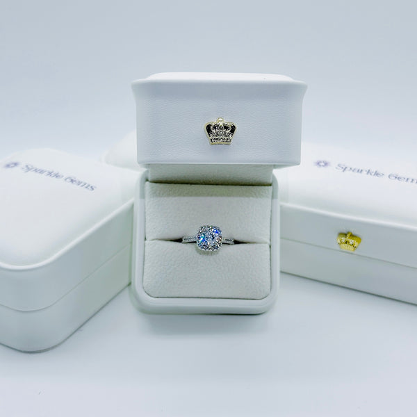 PU LEATHER GIFT BOX WITH CROWN LOCK PROPOSAL FOR RINGS BRACELETS NECKLACES PENDANTS