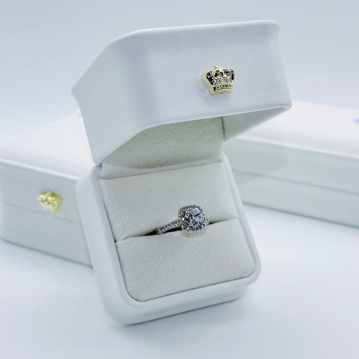 PU LEATHER GIFT BOX WITH CROWN LOCK PROPOSAL FOR RINGS BRACELETS NECKLACES PENDANTS