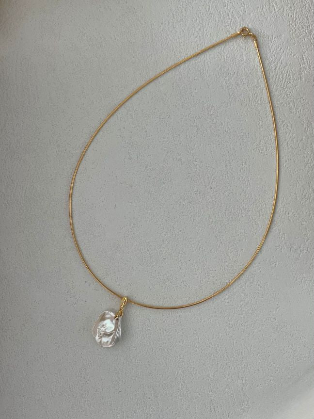 S925 Sterling Silver 14K Gold-filled Petal-Shaped Baroque Freshwater Pearl Gold Choker For Bride maid Wedding Jewelry For Anniversary Gift For Birthday Gift For Her